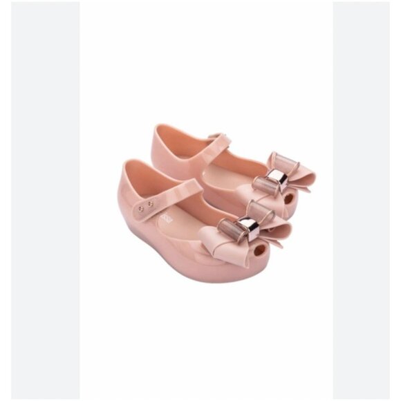 Mini Melissa Ultragirl Sweet Shoes Girls Size 11 Pink Mary Jane Jelly Peep Toe - Picture 1 of 7